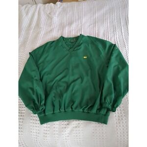 Masters Collection Windbreaker Pullover Size XL Green V Neck Augusta